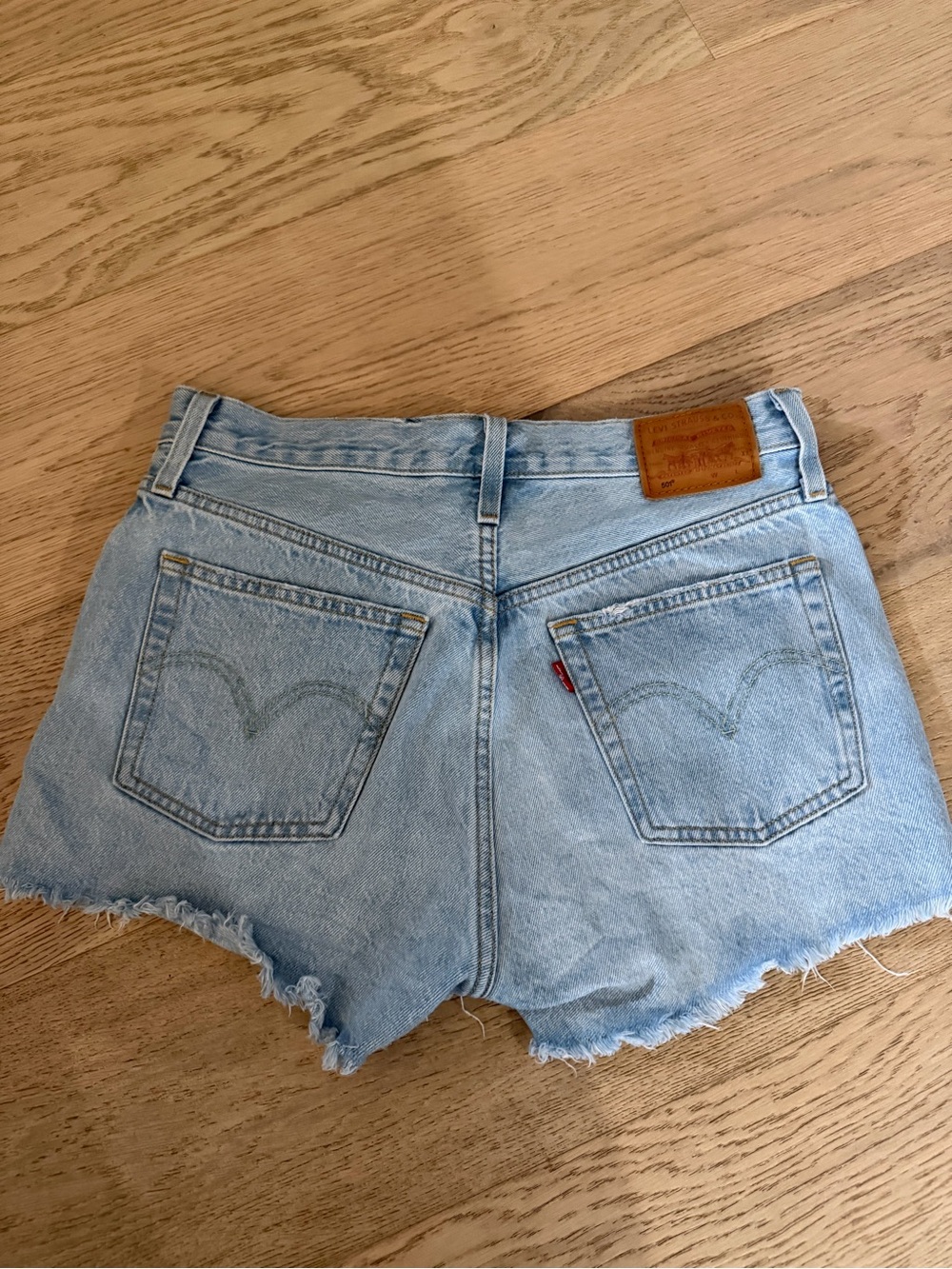 Levi's Light Blue Denim Cutoff Shorts with Raw Hem - Women's
